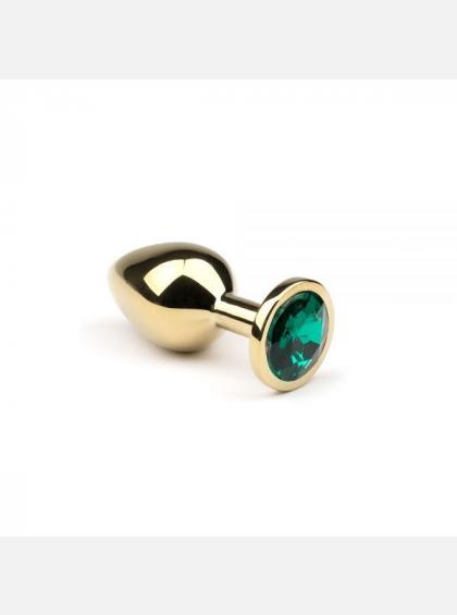 Анальная пробка из металла Gold Emerald, M Анальная пробка из металла Gold Emerald, M