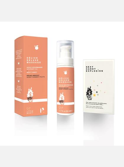 Съедобное массажное масло <br>Солнечные летние фрукты<br> DÉLICE DELUXE YESforLOV Съедобное массажное масло <br>Солнечные летние фрукты<br> DÉLICE DELUXE YESforLOV